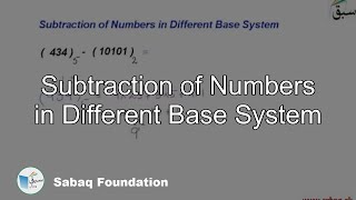 Subtraction of Numbers in Different Base System