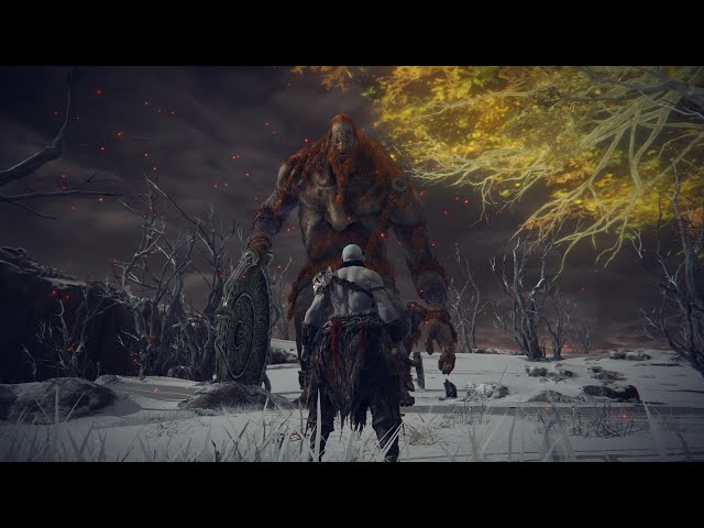 Elden Ring - Kratos vs Fire Giant (With Epic God of War Music!)