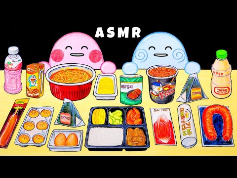 슬라임 핑뀨, 힝구의 편의점 먹방 스톱모션 3탄! ASMR MUKBANG STOPMOTION Convenience store food with SLIME Pinkkyu&Hingu