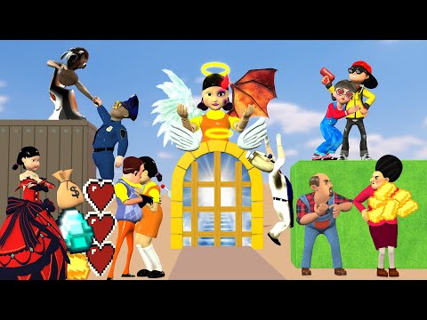 Scary Teacher 3D vs Squid Game Does Nick And Tani vs Granny Deserve Go To Heaven 5 Times Challenge