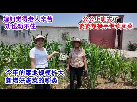 公公上班去了，今年菜地规模扩大，新增好多菜，婆婆想接手继续卖菜，媳妇觉得老人辛苦，劝也劝不住