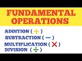 Basic Arithmetic Operations and Terms