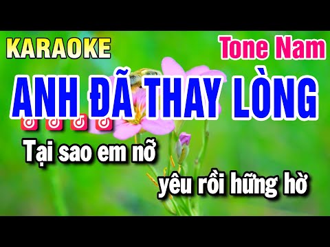 Karaoke Anh Đã Thay Lòng Nhạc Sống Tone Nam | Beat Huỳnh Anh