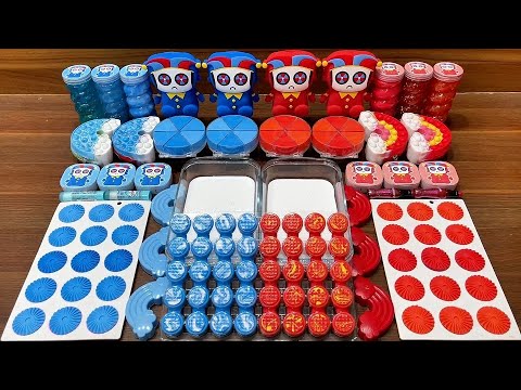 Mixing Blue vs Red Pomny Slime With Random Glossy Items! #1039