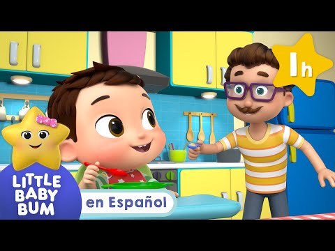 Papi me da de comer 🍝 Canciones Infantiles🎵| Caricaturas para bebés | Little Baby Bum