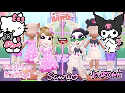 My Talking Angela'm 2😻 || Hello Kitty💗 vs Kuromi🖤 || New Update || cosplay