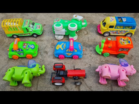 train tractor wala cartoon | toy helicopter ka video | bus, train, jcb, truck, crane, dumper