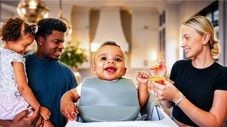OUR BABY EATS FOOD FOR THE FIRST TIME!! *TOO CUTE*