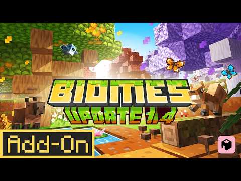 BIOME 1.4 ADDON: NEW Structures, Improved biomes Added to Minecraft Bedrock Edition Survival
