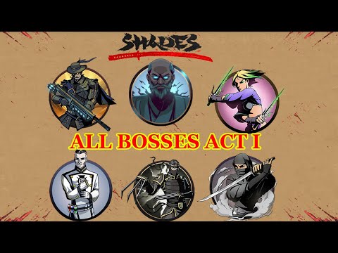 Shades: Shadow Fight Roguelike || ALL BOSSES ACT I 「iOS/Android Gameplay」