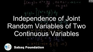 Independence of Joint Random Variables of Two Continuous Variables