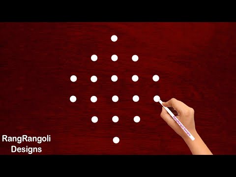 New Apartment kolam design 6*2 dots | beginners rangoli design | easy rangoli design | RangRangoli