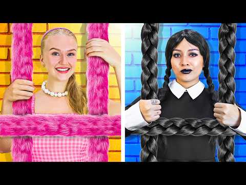 Rich Barbie vs Broke Wednesday Addams in Jail! Awesome Parenting Hacks by Crafty Hype Plus