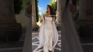 wedding dress - Trend Brautkleider 2024 clean Chic mit Cape von Lorena Formoso