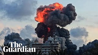YouTube video thumbnail: Eyewitness Footage Captures Israeli Airstrike in Southern Lebanon