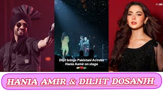 Diljeet brings Pakistani Actress Hania Amir on Stage | London Diljeet Dosanjh New Video Viral