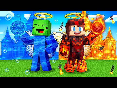 Mikey WATER God vs JJ LAVA God Survival Battle in Minecraft (Maizen)