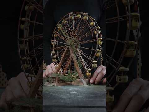 🎬Miniature film set - Nature Takes over Theme Park🌳 #vfx #miniature #filmmaking #shorts