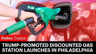 YouTube video thumbnail: Trump-Promoted ‘Freedom Fuel’ Discounted Gas Station Launches In Philadelphia Area