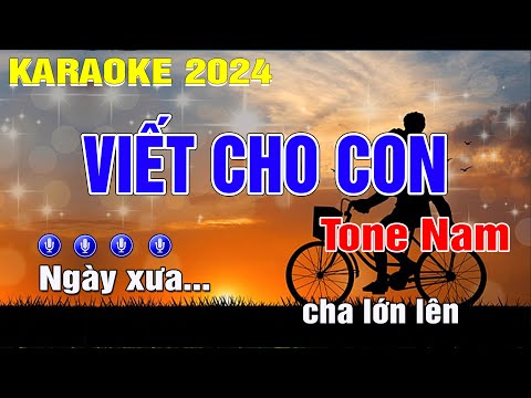 Viết Cho Con Karaoke Tone Nam (A) Beat Chuẩn Dễ Hát | Trung Hiếu