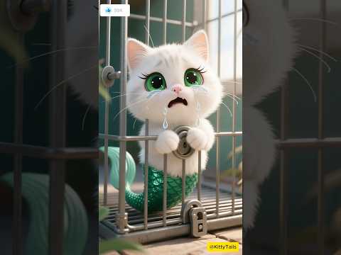 Baby Mermaid Rescued ๐๐ฅน๐พ #shorts #viralvideo #ai #cat #KittyTails