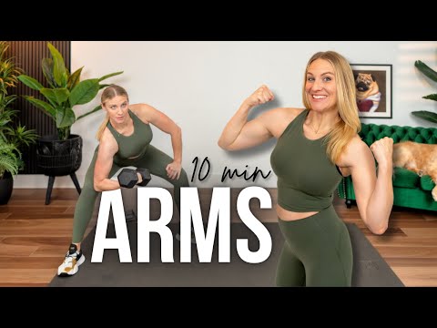 10 min. Lean Arms Strength Training  (Biceps & Triceps)