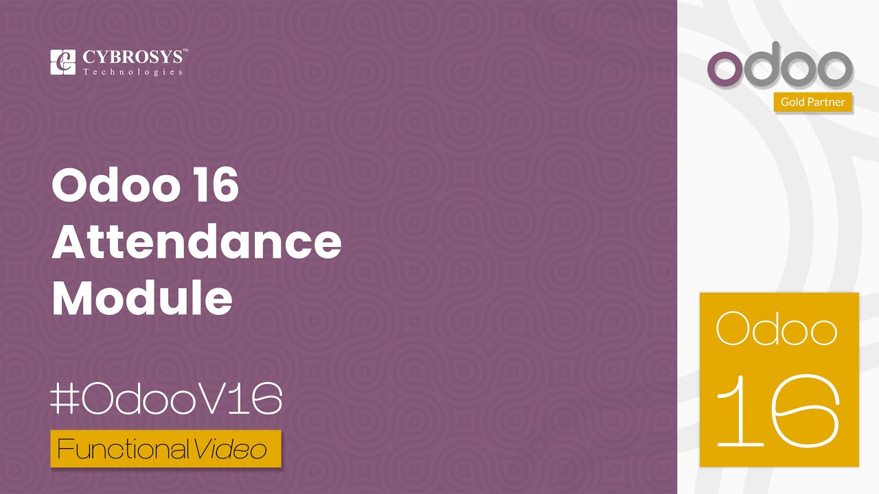 Odoo 16 Attendance Module | Odoo 16 Enterprise Edition | 16.11.2022

This video explains about the Attendance module in Odoo16. Keeping track of Employee Attendance is necessary for increasing ...