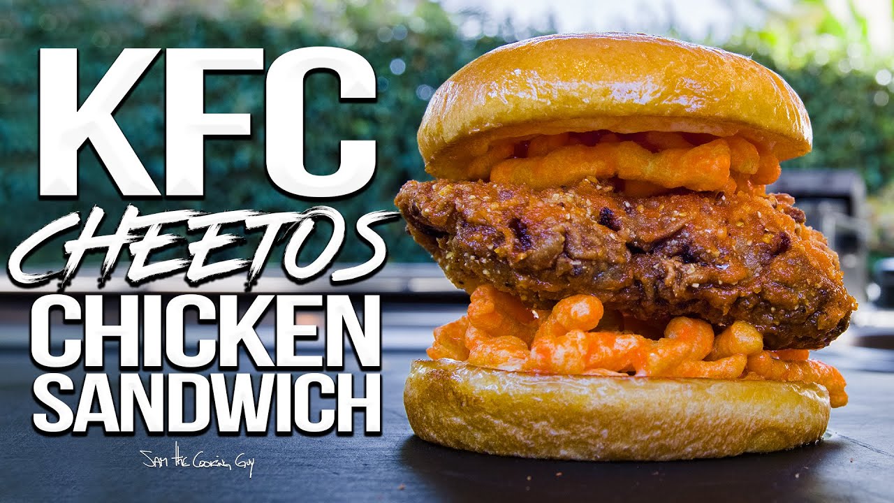 Homemade kfc cheetos fried chicken sandwich 4k