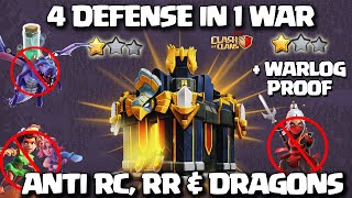 4 Defense in 1 War🔥Th17 Anti RC & Root Rider | Best Th17 War Base Link 2025🤞Th17 Legend Base COC
