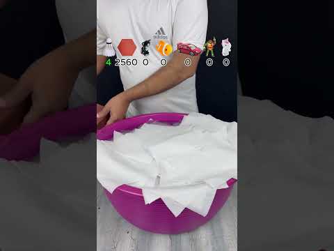 TRY TO GUESS HOW MANY TISSUE PAPER IT TOOKS! #satisfying #asmr #experiment