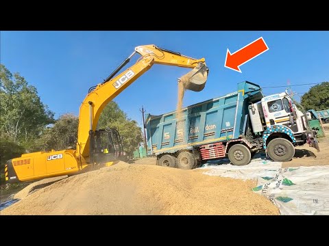 First Time in India | JCB 205 Excavator से धान की Loadings Tata 12 Tyre Dumper में बेचने जाएँगे