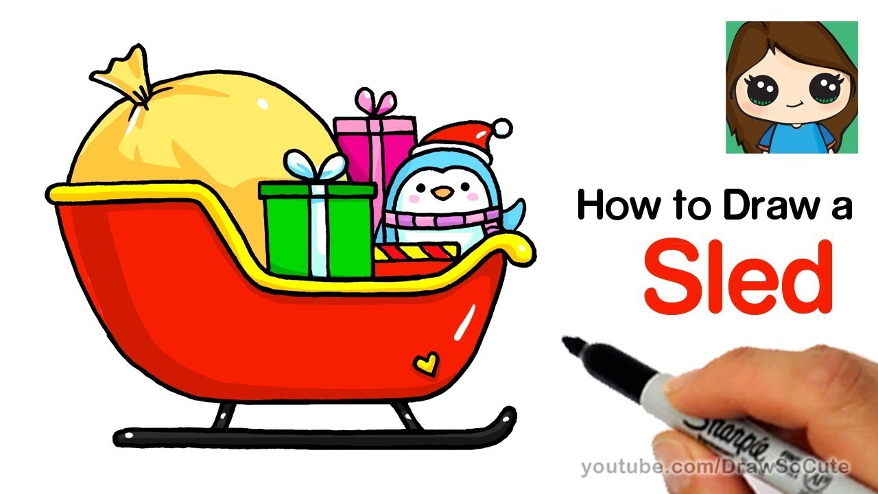 How to Draw a Christmas Sled Easy