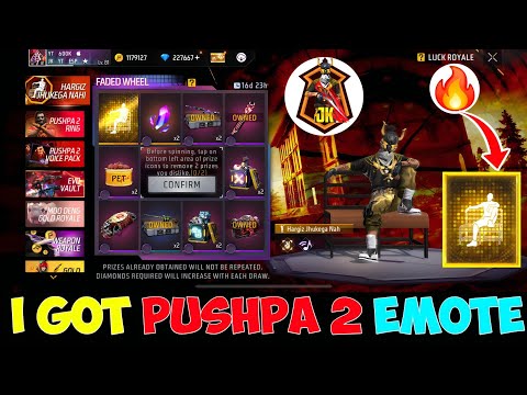 I GOT PUSHPA 2 EMOTE🔥|| PUSH 2 EMOTE FADED WHEEL💫|| #jkgamingyt #freefirepushpa #freefirepushpatrend