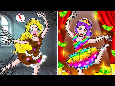 [🐾paper diy🐾] Poor Rapunzel vs Rich Amy Sister Talent Contest & Dress Up - Rapunzel Family