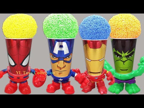 Marvel Avengers Wrong Heads Foam Surprise Cups Spiderman Captain America Iron Man Hulk