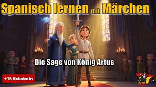 🇪🇸🎬 Spanisch lernen | Die Legende von König Arthur – A2 (3-Schritte-Methode)