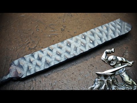 Making a blade from fragments of an aerial bomb.
