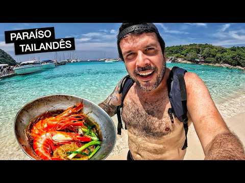 Provando COMIDAS TÍPICAS na MELHOR PRAIA da Tailândia 🏝️