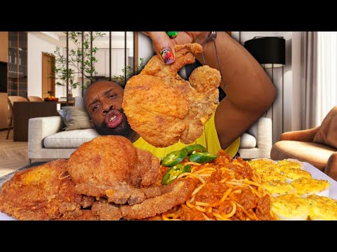 FRIED PORK CHOPS | MUKBANG | SOULFOOD | COOKING WITH LLIPS | DEVILEDEGGS RECIPE