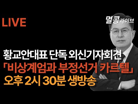 [LIVE] 비상계엄과 부정선거 카르텔-황교안대표 외신기자회견 생중계