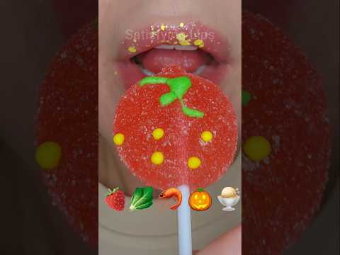 ASMR Satisfying Eating Emoji Foods 🍓🦐🎃 #asmr #emojichalleng#summeronshort