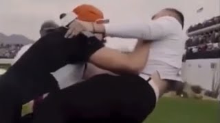Josh Allen Body Slam Reporter To Table