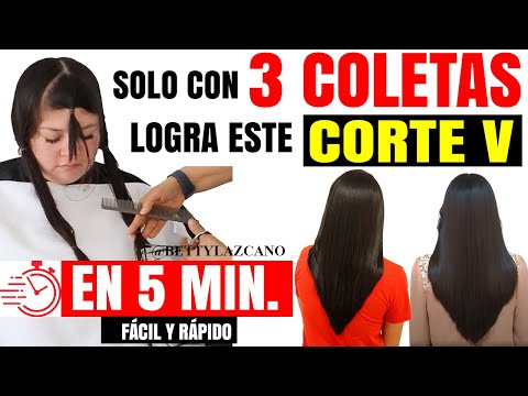 APRENDE hacer el CORTE (V) con 3 COLETAS 5 MINT @bettylazcano te enseña hacerlo