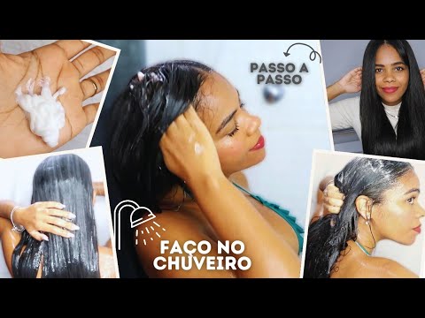 💦primeira vez lavando meu cabelo crespo alisado pós alisamento permanente com progressiva sem formol