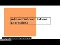Understanding Adding and Subtracting Rational Expressions