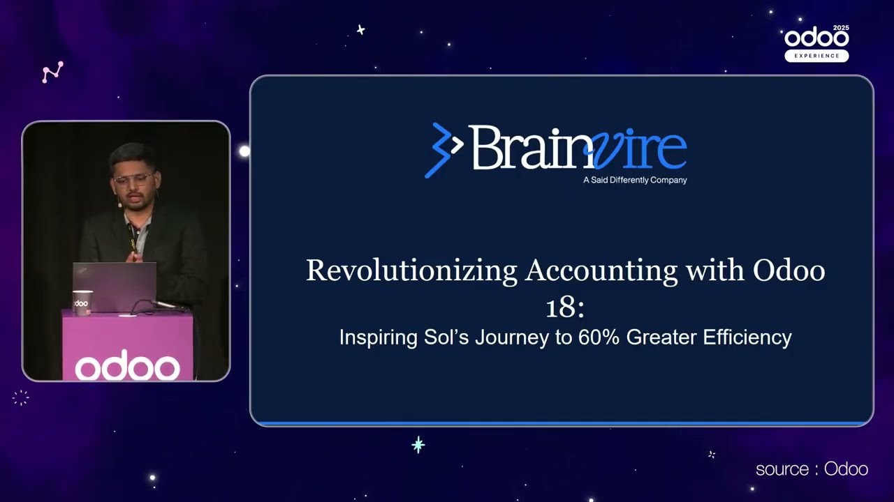 Revolutionizing Accounting with Odoo 18: Inspiring Sol’s Journey to 60% Greater Efficiency | 29.09.2025

See how Sol achieved 60% greater efficiency in accounting with Odoo 18. From automated transactions to faster reporting, this ...