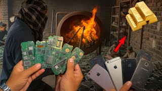 The Complete Procedure to Extract GOLD from Scraped Mobile Phones | Recycling Scrap Phones for Gold
