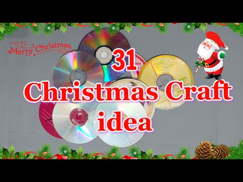31 Christmas decoration idea with old CD. Step by Step | Best Out of waste Christmas craft idea๐142