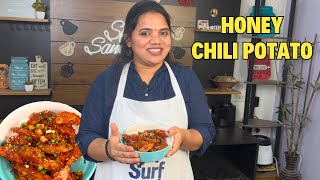 Sweet + spicy + crunchy = perfect evening snack! Honey Chilli Potato