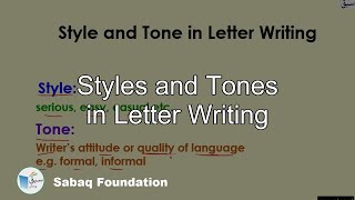Styles and Tones in Letter Writing